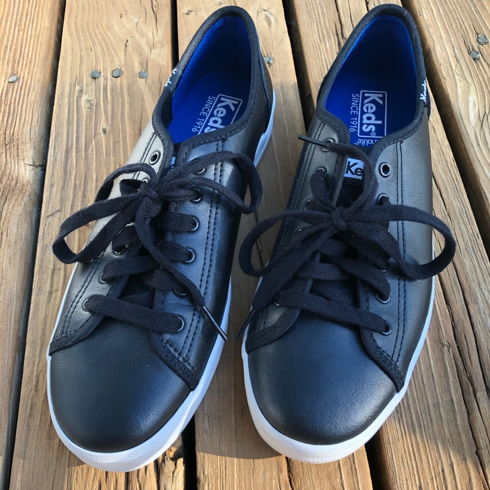 Black leather Keds sneakers